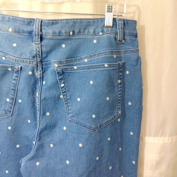 Vintage Jeans Workshop Republic Polkadot Ankle Length 5 Pocket Medium Wash Denim - Picture 11 of 14